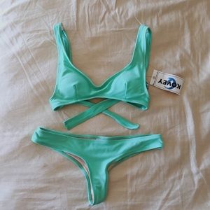 Kovey Bikini Alaia top and Offshore bottoms blue